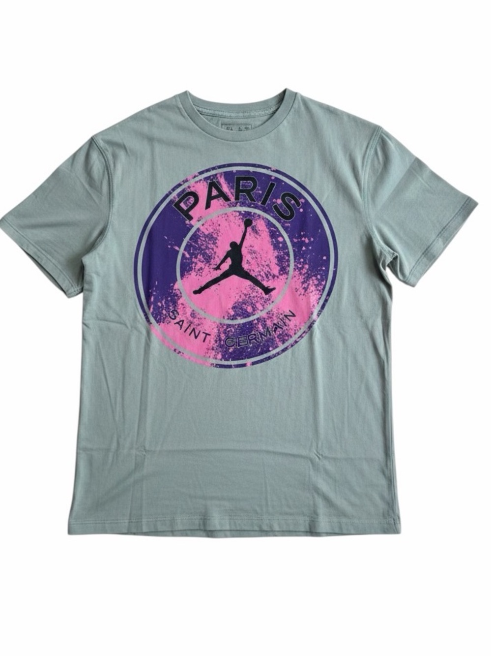 Nike Air Paris Saint-Germain Logo T-Shirt in Soft Green Small - Picture 2 of 6